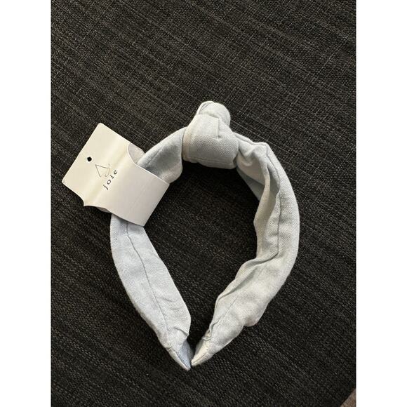 New Joie Linen Blend Stripe Dress Spaghetti Strap Blue Mommy & Me 10 w/ headband - Picture 6 of 11